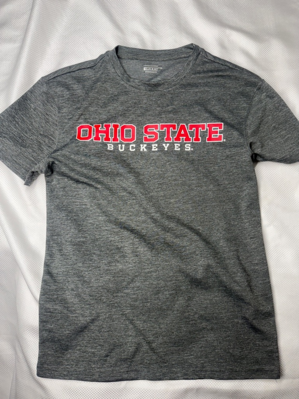 Ohio State University Buckeyes - Gray & Red Logo - Short Sleeve Tee -
Medium